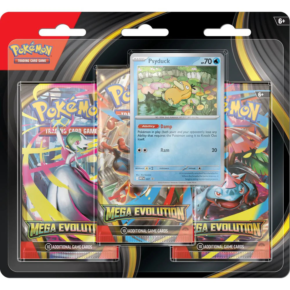 Pokémon TCG: Mega Evolution 3-Pack Blister (Golduck / Psyduck Promo)
