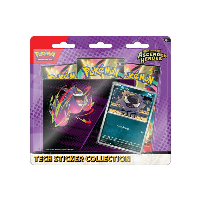 Pokemon Mega Evolution Ascended Heroes Tech Sticker Collection Gastly