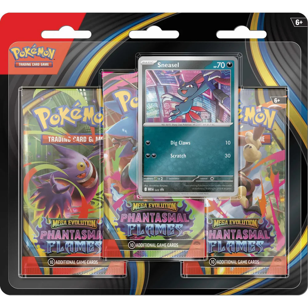 Pokémon TCG: Mega Evolution—Phantasmal Flames 3-Pack Blister (Sneasel / Weavile)